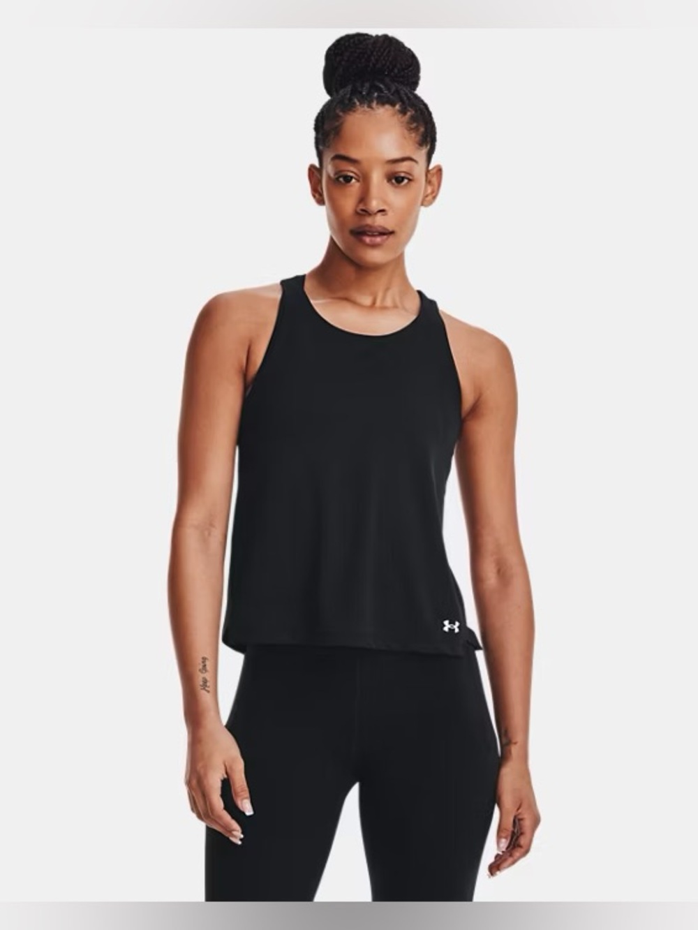 Under Armour Black Mesh-Panel Women’s Athletic Tank XL Engineered Knit
